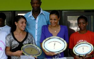 3e tour Martiniquaise - Le top 3 du général, Sabrina Ghandour (2e), Jennifer Beauregard (1e) et Fabienne Massolin (3e)