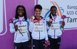 Europe Espoirs - Finale du 200m - Silver medalist : Lénora ... Guion ... Firmin